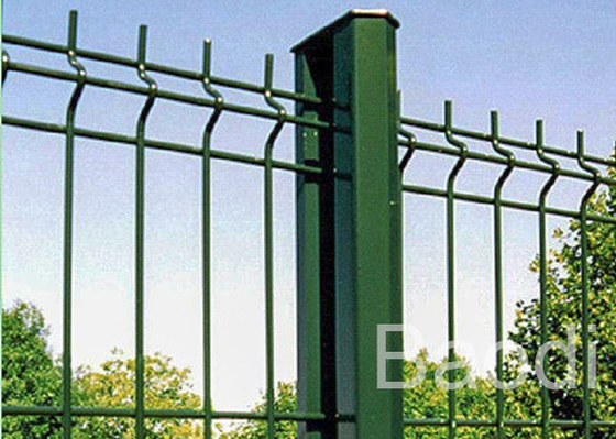 Frontière enduite de barrière de grillage de vinyle vert avec la structure simple de courrier en métal