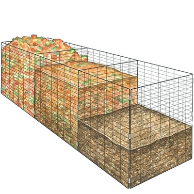 Le revêtement résistant à la rouille et le fil de 2,0 mm/4,0 mm facilitent le compostage à domicile avec le bac à compost en treillis métallique rectangulaire
