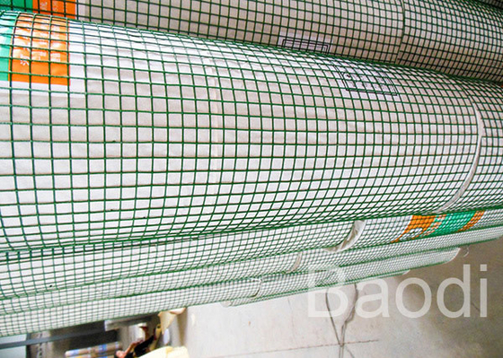 Mesure 16 extérieure soudée de petit pain de grillage enduite par vinyle vert pour la clôture de volaille