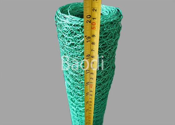 Filet en plastique de grillage de poulet de volaille avec la maille hexagonale, PVC vert enduit