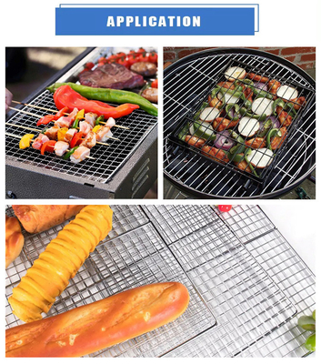 Étagère de refroidissement en acier inoxydable Grille de cuisson BBQ Accessoires de cuisine multifonctionnels conçus avec maillage soudé