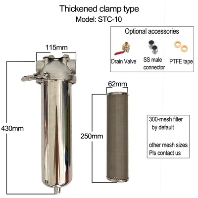 1 &quot; Interface BSP Filtre de tuyauterie en acier inoxydable pour filtration spécifique Conception personnalisable Norme de fil NPT/BSPT/BSP