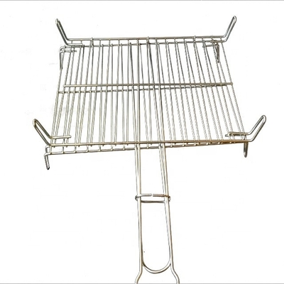 25*30 Grille à barbecue rectangulaire galvanisée à filet de fil de barbecue avec poignée