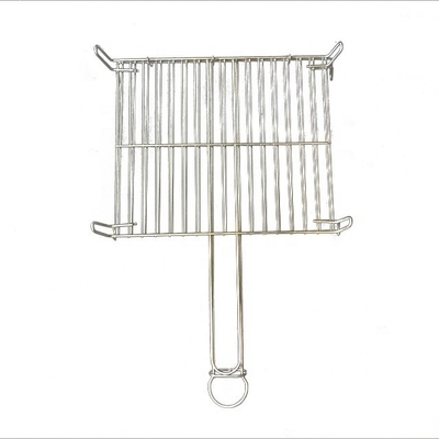 25*30 Grille à barbecue rectangulaire galvanisée à filet de fil de barbecue avec poignée
