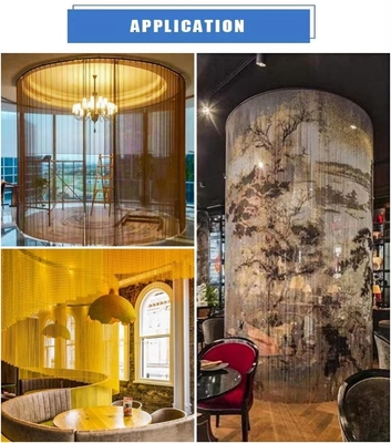 Design intérieur élégant et élégant avec des rideaux en treillis métalliques architecturaux modernes de 27 kg / m2