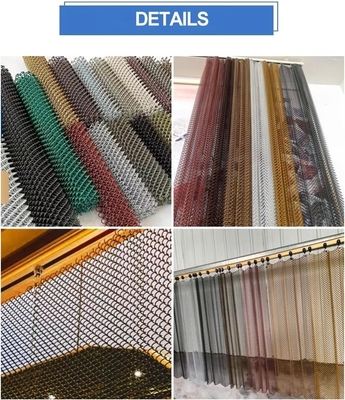 Maillage en fil spirale des rideaux modernes en chaîne pour le design contemporain