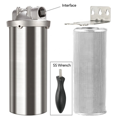 Préfiltre en acier inoxydable polissé de 10 pouces pour système de purification en acier à flux de qualité commerciale lourde