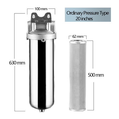 Langue de fonctionnement anglaise Préfiltre en acier inoxydable de 20 pouces pour la filtration de l'eau résidentielle