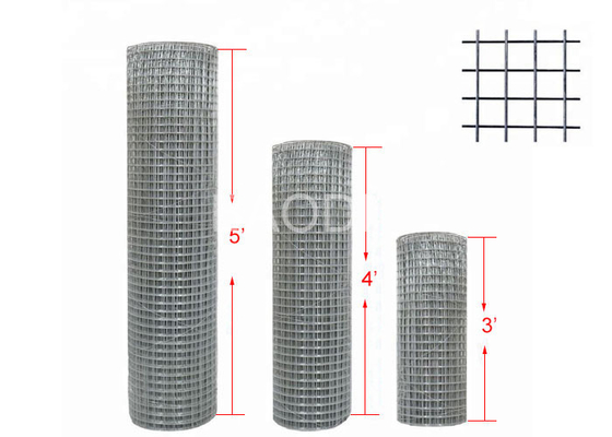 Taille 3' 4' ou 5' de petit pain de couche enduite par zinc de tissu soudée par professionnel de fil d'acier